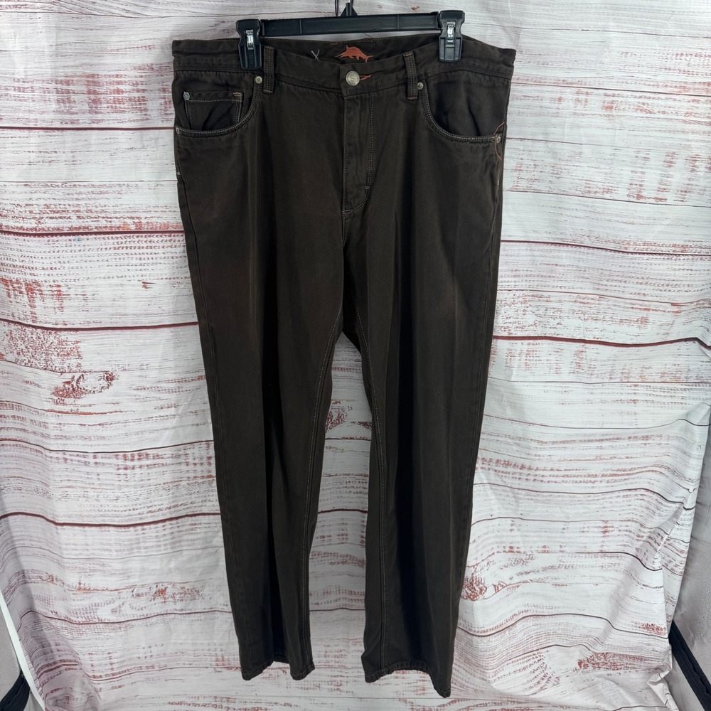 Tommy Bahama Pants Mens 36x30 Standard Fit Brown Cotton Tencel Straight Leg
